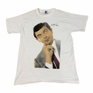VTG Mr Bean Movie T Shirt Mens XL 90s Single Stitched Comedy White Shirt
